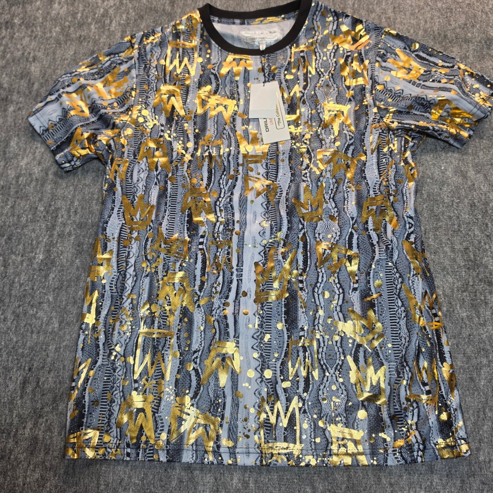 Drill x Fresh Prints Limited Edition Gold Foil Crown Graphic T-Shirt Mens Large